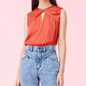 Satin Twist Women’s Blouse Top in Carnelian size 8 NWT